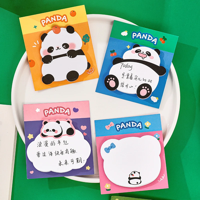 30sheets Cute Panda Sticky Notes Portable Self-adhesive Memo Pads Cartoon Note Paper Label DIY Stationery Stickers School Office 200sheets index tabs bookmark sticky notes notepad label note memo pad kawaii sticky note self adhesive school office stationery