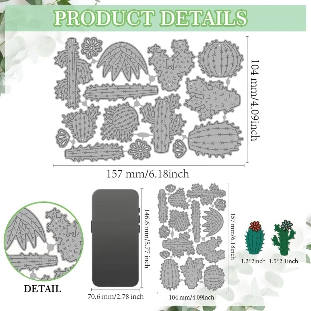 식물 테마 탄소강 커팅 다이 스텐실 DIY 스크랩북 사진 앨범 장 엠보싱 종이 카드 선인장