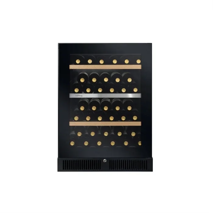 China Supplier High Quality 47 Bottles Luxury Double Recess Handle Top Sale Low Noise Single Zone Wine Cellar