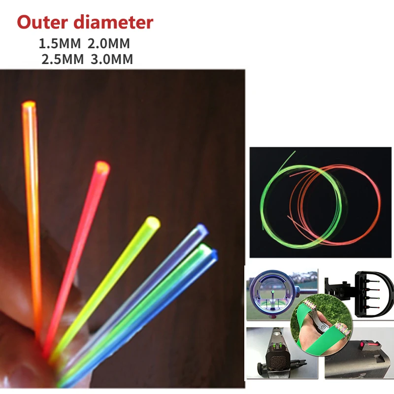 4 Inches Fiber Optic Bow Sight Fiber Red Green Orange 1.5/2/.0/2.5/3mm Slingshot or Compound Bow sight Pin Bow sight Accessory wholesale spring fast pressure lock wind slingshot cross fiber sight caatapult alloy clip flat rubber band phoenix sling shot