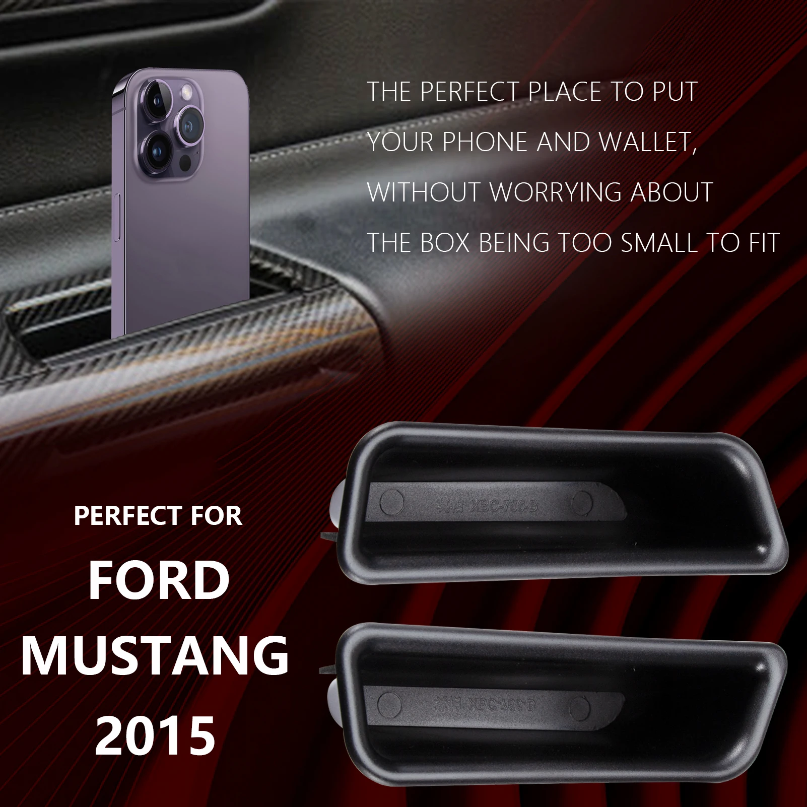 

Внутренняя Боковая дверь боковой ящик для хранения Крышка Для Ford Mustang 2015-2021 Карманный подлокотник контейнер для телефона органайзер для внутренних аксессуаров