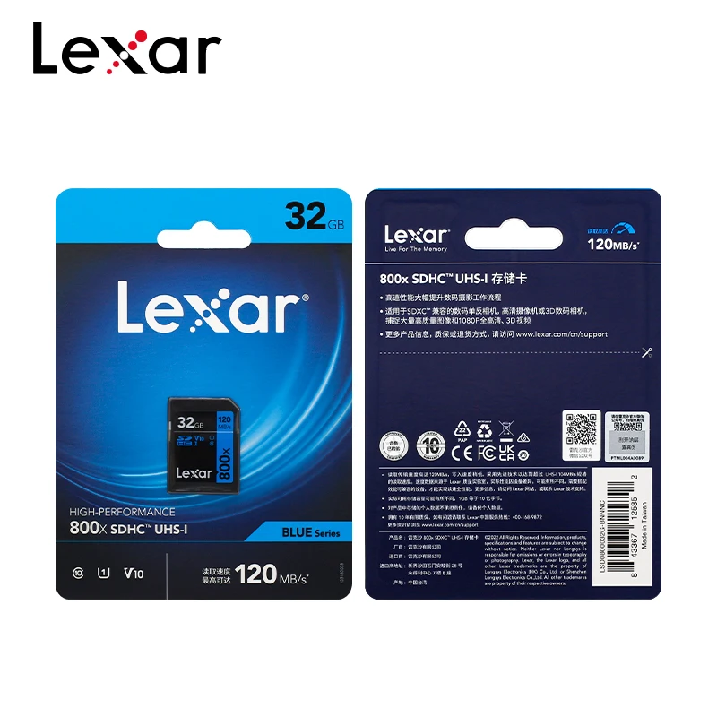 100%  Lexar 800x SD ī 32GB V10 U1 Ŭ 10 UHS-I б ӵ ī޶ ִ 120 ްƮ/ ޸ ī