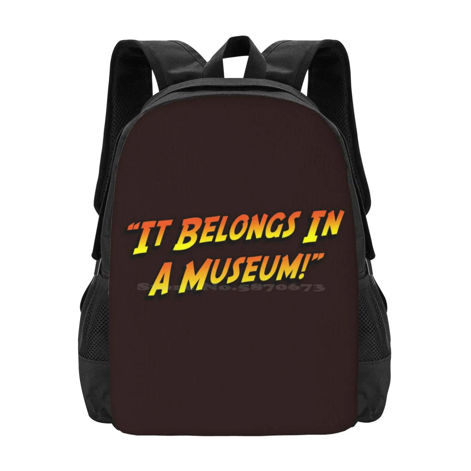 "Appartiene A Un Museo!" Fashion Pattern Design Travel Laptop School Backpack Bag Indiana Jones Appartiene A Un Film Del Museo