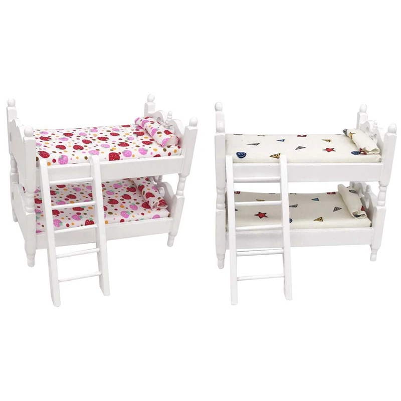 

1:12 Dollhouse Miniature Kids Bedroom Furniture Bunk Bed 1:12 Doll House Decor Pretend Play Furniture Toy