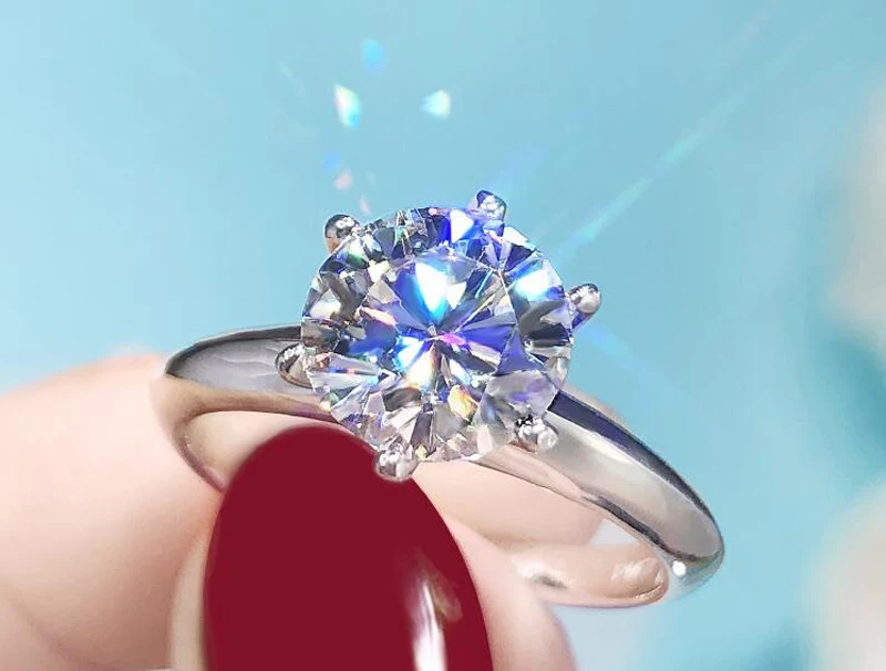 Anello Solitario Con Zirconi In Oro Bianco 18k – Fede Nuziale O Fidanzamento, Donna, Certificato, Peso 2,69g