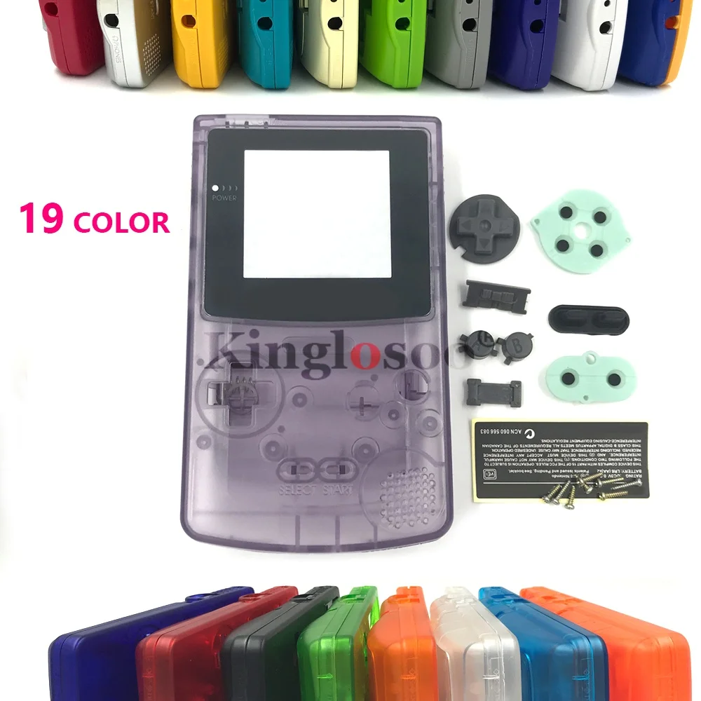 Deluxe Replacement Housing Shell with Rubber Pads and Buttons for GameBoy Color - 19 Vibrant Color Options