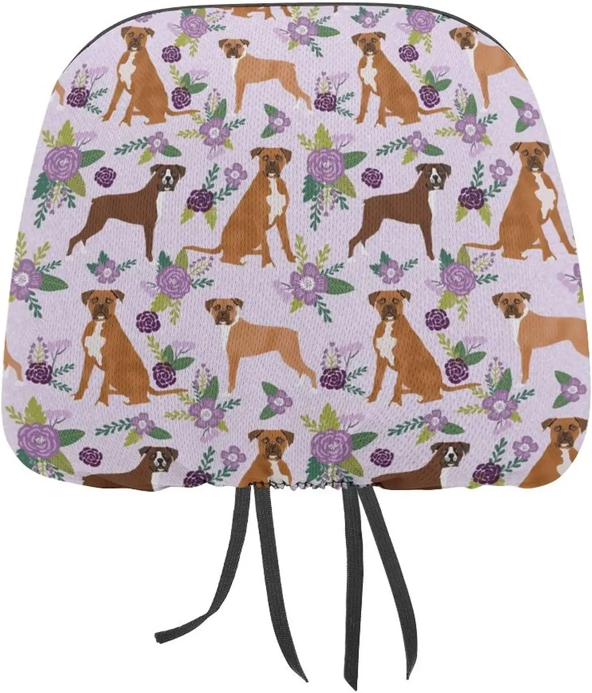 

Защитный чехол для подголовника автомобильного сиденья, милая накладка-Боксер с забавным цветочным принтом для собак и домашних животных, декоративные аксессуары для интерьера