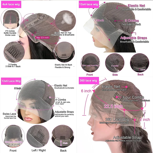 HD 360 Full Lace Wig Human Hair Pre plucked HD Lace Wig 13x6 Human Hair Wigs 36 inch Bone Straight Lace Frontal Wig For Women 6