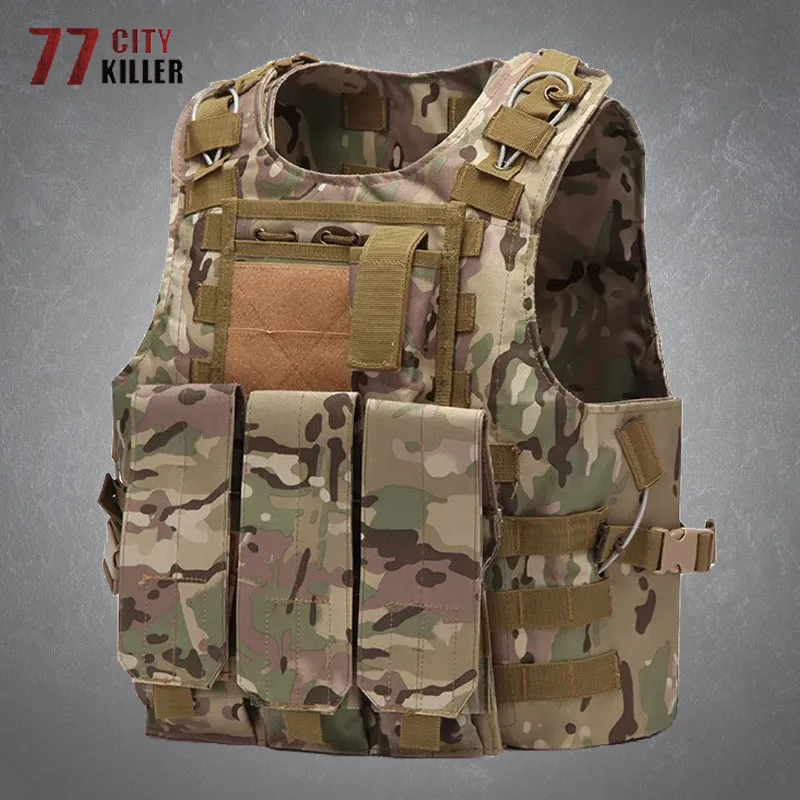 

Tactical Military Vest Mens Molle Camouflage Multifunction Combat Unloading Hunting Vests Male Outdoor Army CS Shooting Clothing