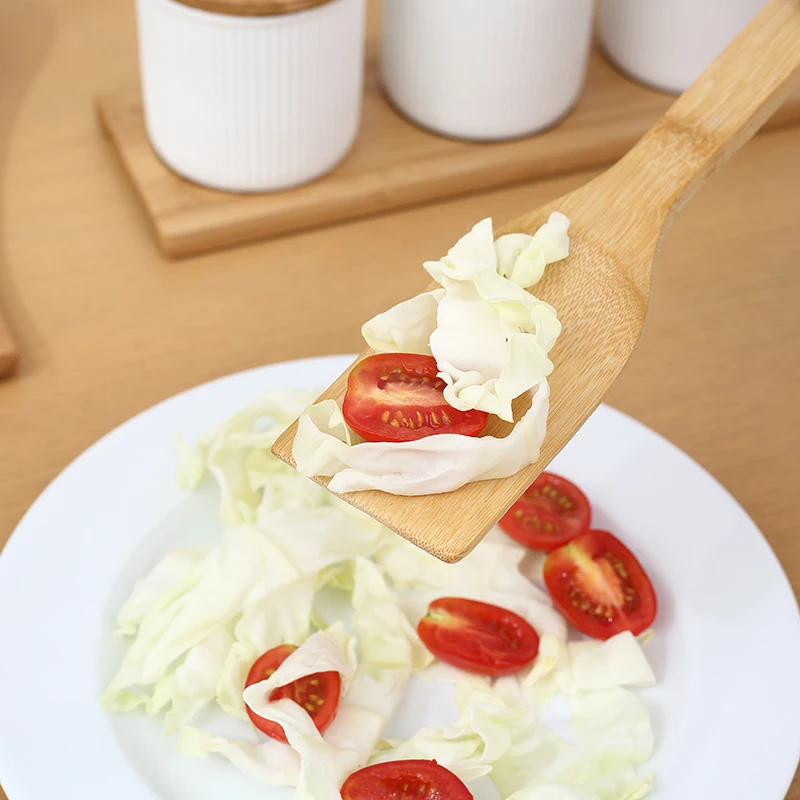 1~10PCS Bamboo Spatula Natural Bamboo Wood Kitchen Spatula Spoon Holder Cooking Utensils Dinner Food Wok Shovel Kitchen