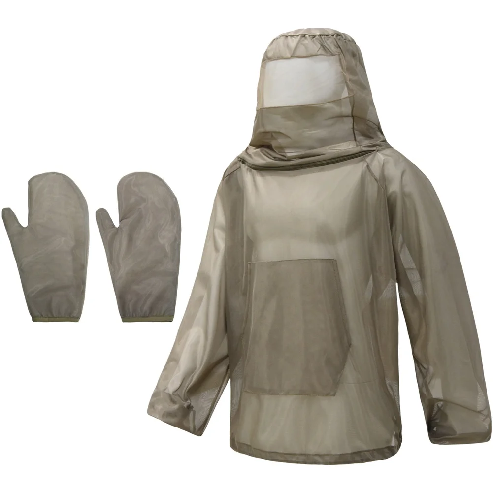 야외 캠핑/하이킹 애호가를 위한 야외 캠핑 허니 티 후드 마스크와 장갑이 포함된 통기성 벌 방지 메쉬