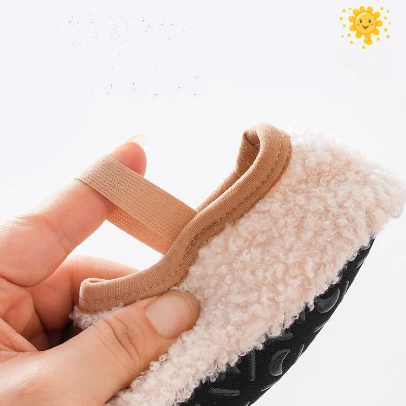Autumn Winter Baby Slippers Toddler Plush Floor Sock Shoes Boy Girl Children Soft Anti-slip Walking Shoes Indoor Home Kids Shoes 4