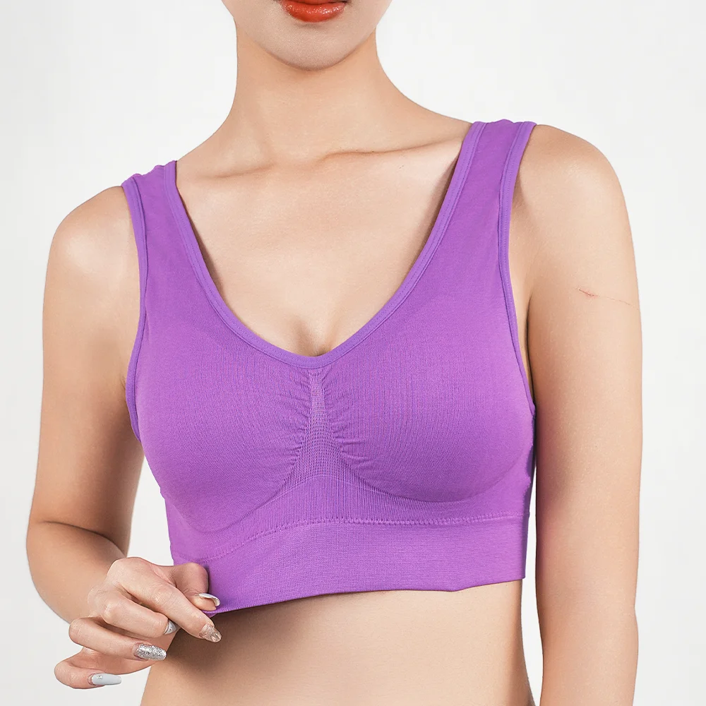 Womens Push Up Bras Running Gym Seamless Breathable Vest Top Removable Padded Anti-sagging Uppe High Elasticity Sport Brassiere 6