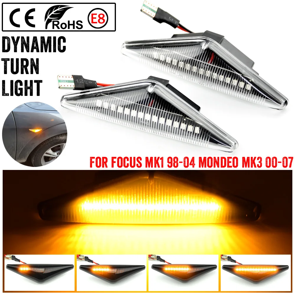 

Flowing Side Repeater Light LED Dynamic Side Marker Turn Signal Lights Indicator Blinker Lamp For Ford MONDEO 3 MK3 FOCUS 1 MK1