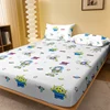 1 cartoon cute Buzz Lightyear pattern digital printed frosted Fitted Sheet,bedroom printed bed cover,bedding(No pillowcase) 1
