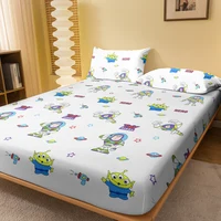 1 cartoon cute Buzz Lightyear pattern digital printed frosted Fitted Sheet,bedroom printed bed cover,bedding(No pillowcase) 1