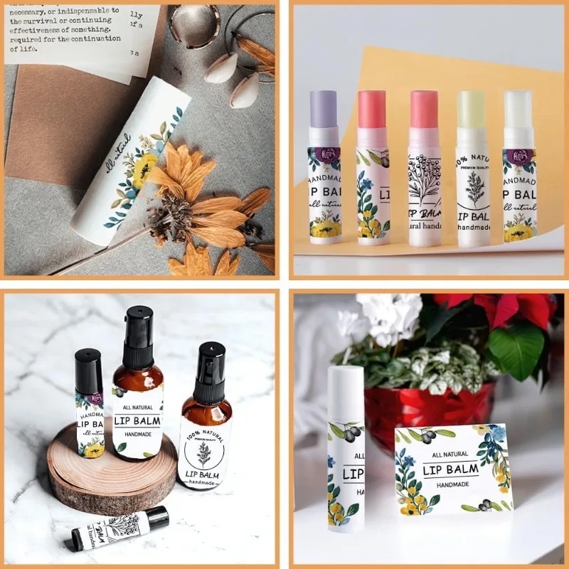 Flower Lipstick Label Sticker Pack 6