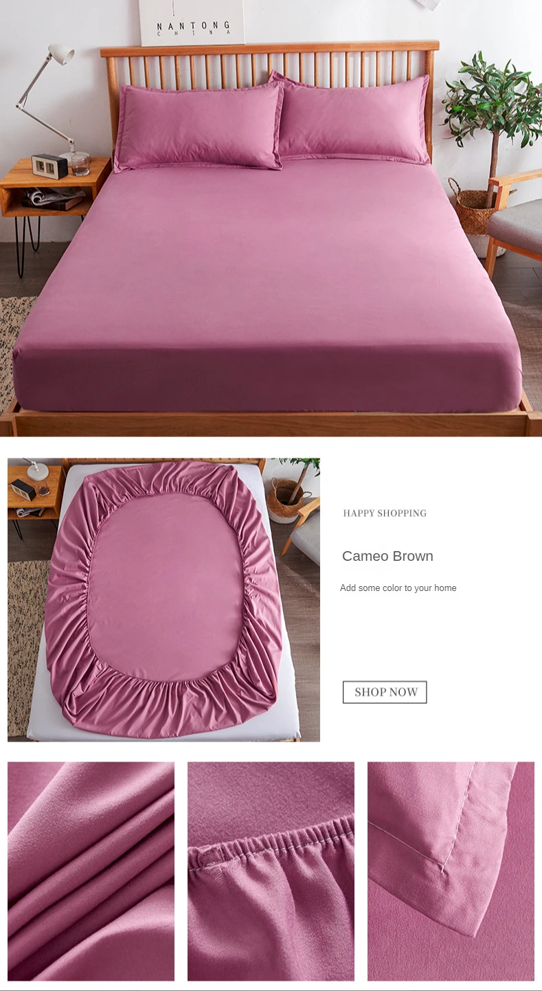 Description Picture 6 of itemAdjustable Fitted Sheet No Pillowcase Elastic Band Bed Protector Bedding Luxury 100% Cotton Mattress Cover Linen Classic Quality