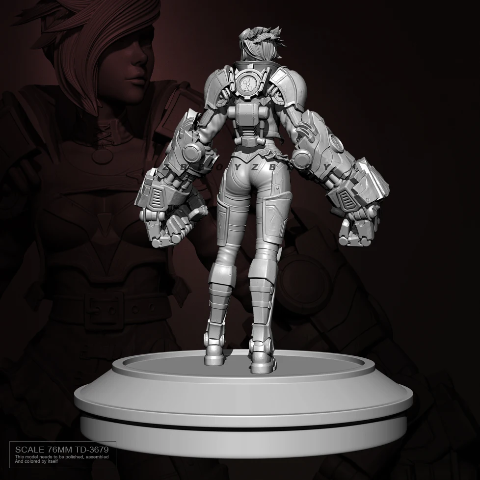 76mm 수지 모델 키트 그림 아름다움 무색 및 자체 조립 TD-3679