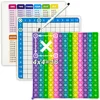 Multiplication Games Pop Toy Erasable Card Pen, Quick Push Pop Math Learning Writing Games, Educational Stationery for Kid Pupil 3