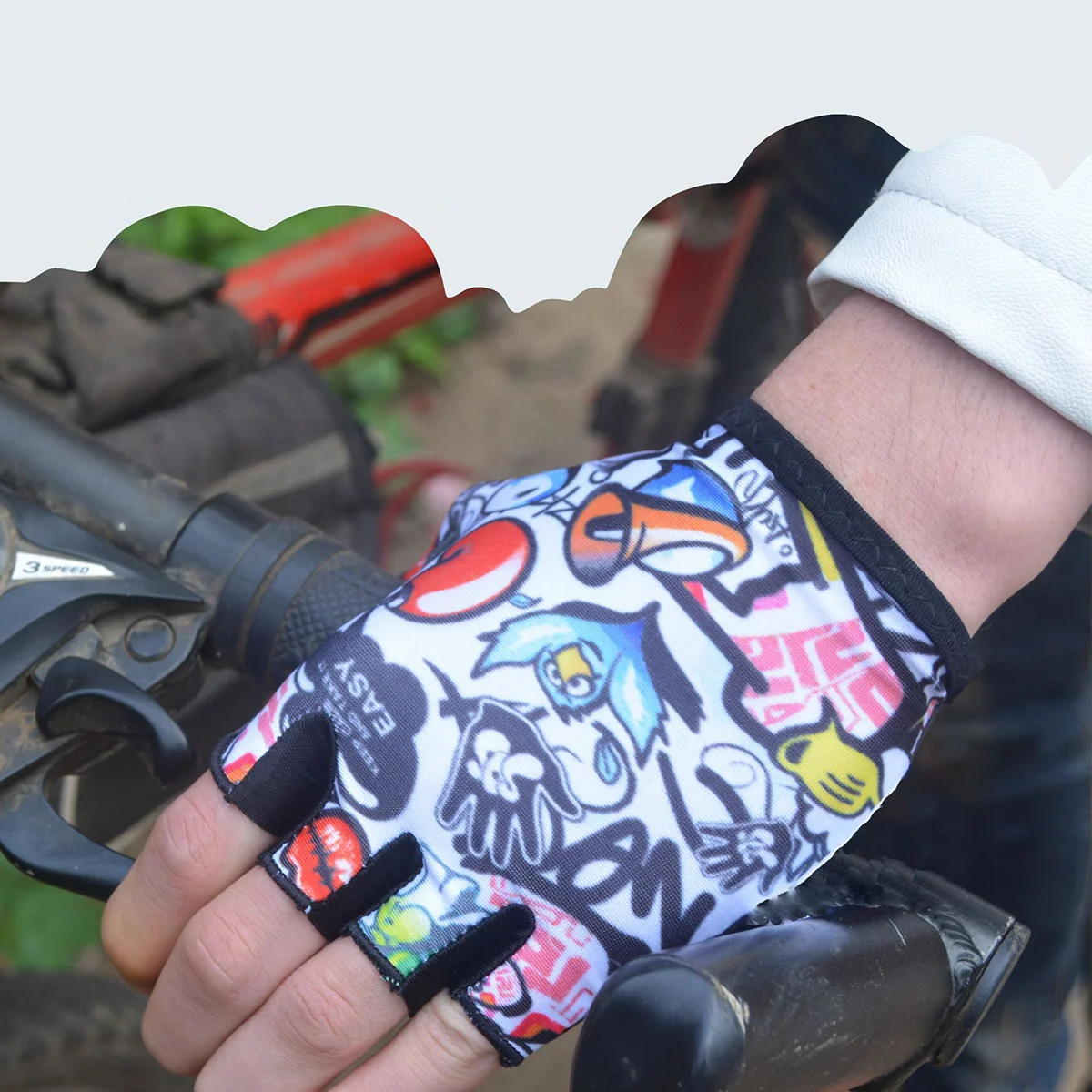 Bike Child Men and Women Gloves for Kids Cycling Exercise Xs Half Finger Biking 4