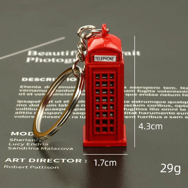 Retro Red London Bus Keychain Creative 3D Post Mail Box Telephone Booth Pendant Keyring For Women Men Tourist Souvenir Gifts