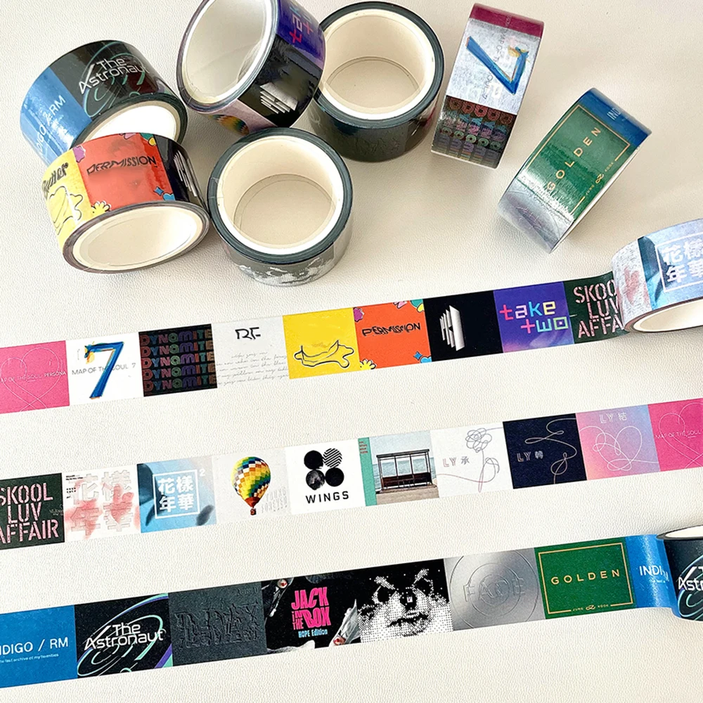 Taekook Kpop Tapes Sticker SEVENS GOLDEN Layovers Agust D Day astronauti Album decorativo Scrapbooking diario libro adesivo Merch