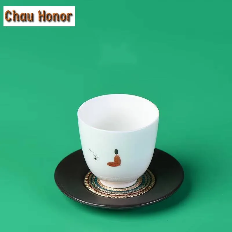 Dunhuang Frescoes Derivative Coasters Creative Cloisonne Cup Holder Sandalwood Anti-scald Mug Dishes Kung Fu Teaware Accessories