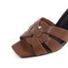 Summer Plus Size 35-44 Fashion Women's High Heels Leather Open Toe Square Head Fish Mouth Shoes Elegant Party Slippers 4