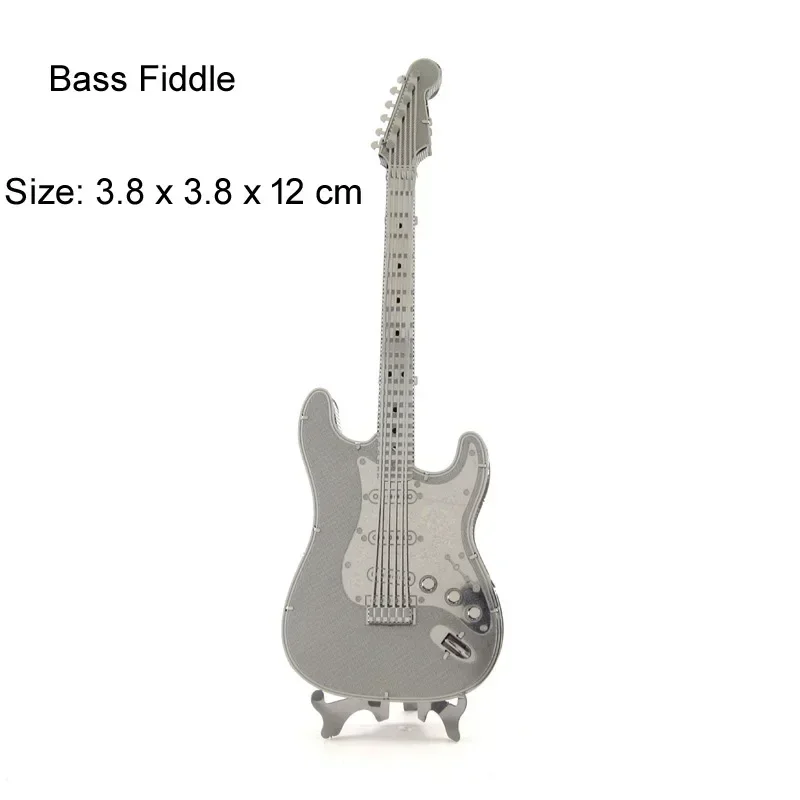Mini 3D Metal Puzzle Musical Instrument Set Drum Bass Piano Electric Guitar Model DIY Handmade Toys For Kid Adult Jigsaw Puzzles 3