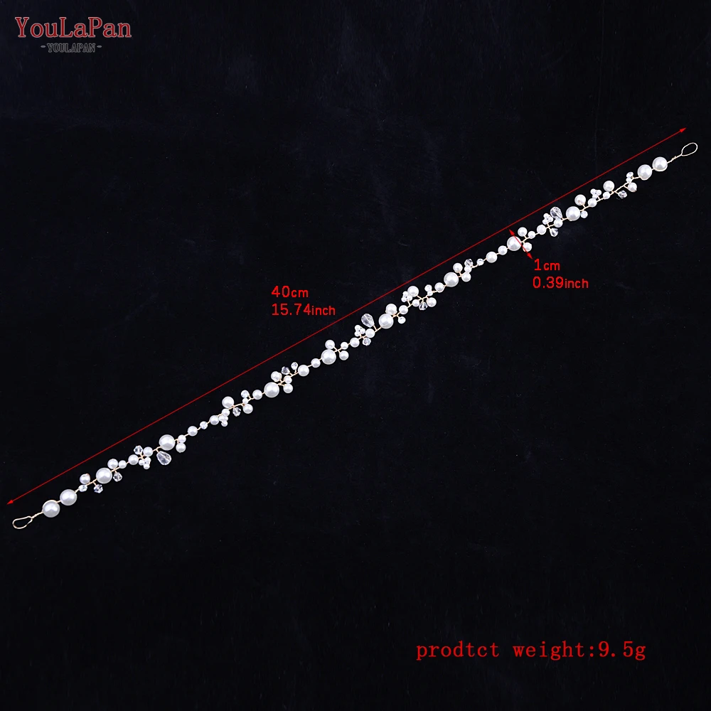 YouLaPan 실버 골든 크리스탈 신부 벨트, 수제 웨딩 얇은 벨트, 원피스 진주 웨딩 새시 벨트, 여성용 허리띠 SH03