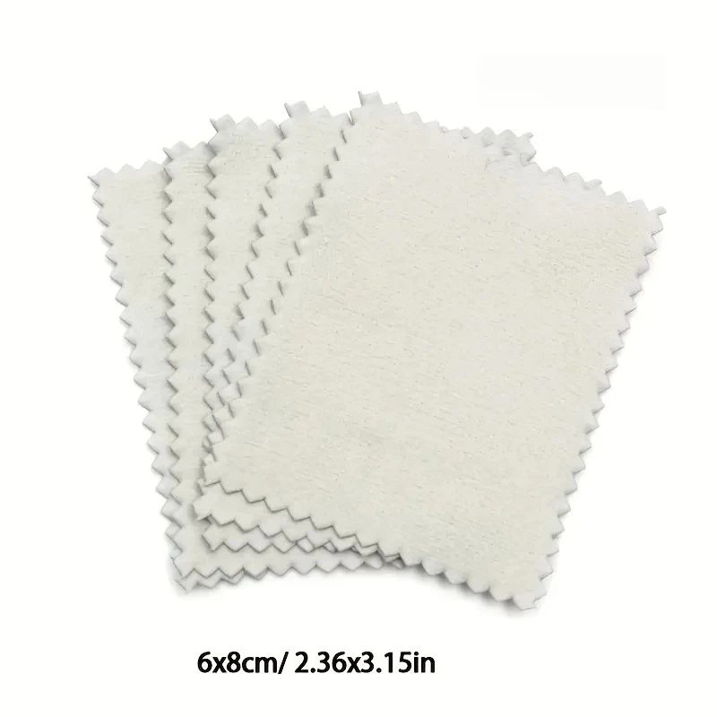 40pcs 8x6cm 실버 폴리쉬 클리너 와이프 천 실버 금속 보석 도구 용품 청소 연마 천