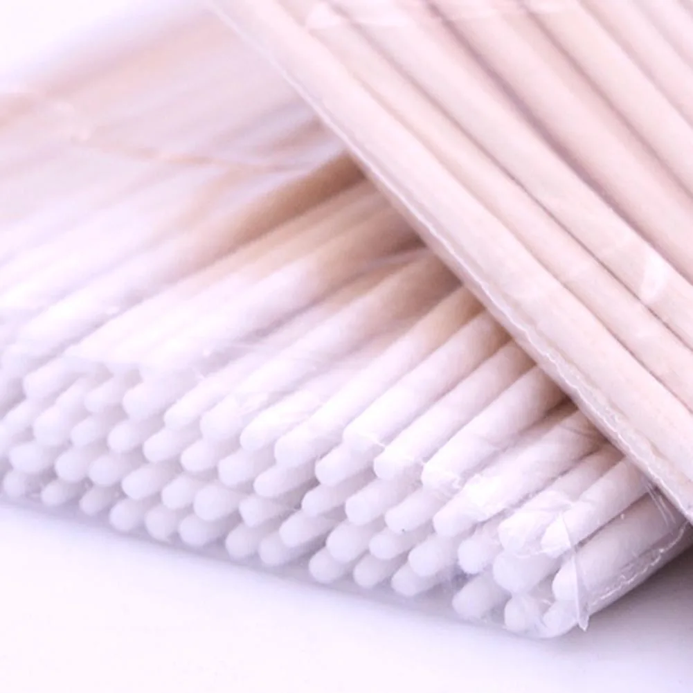 100PCS Cotton Swab With Wood Sticks Cotton Swabs Pointed Tip Dual-ended Cotton Tipped Applicator Makeup Remover 7mm