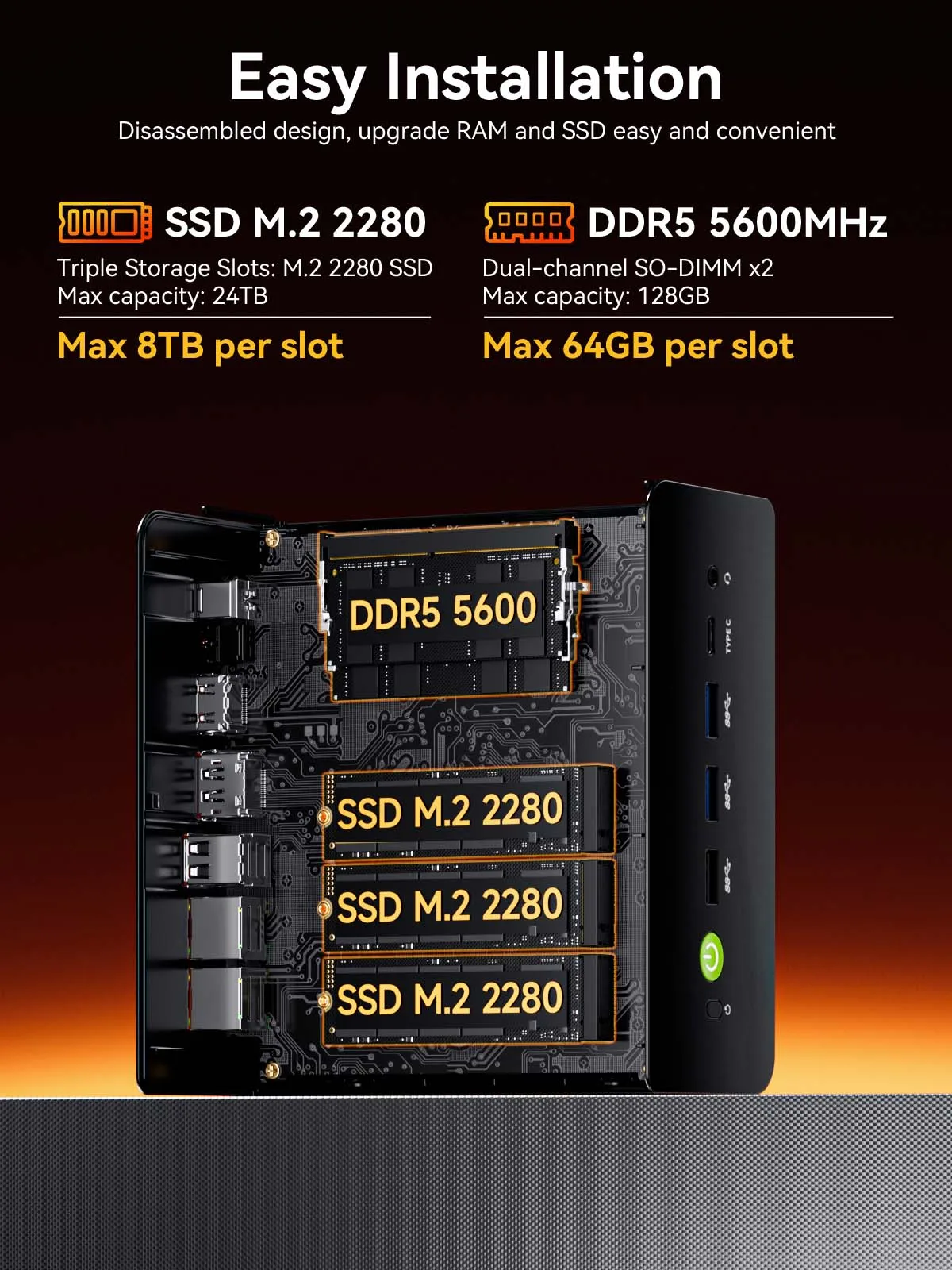 GMKtec NcuBox K12 MINI PC Ryzen 7 H255 DDR5 5600Mhz (Up to 64GB