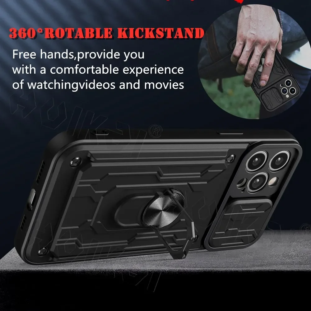 Leather Wallet Case with Detachable Card Holder and Shockproof Protection