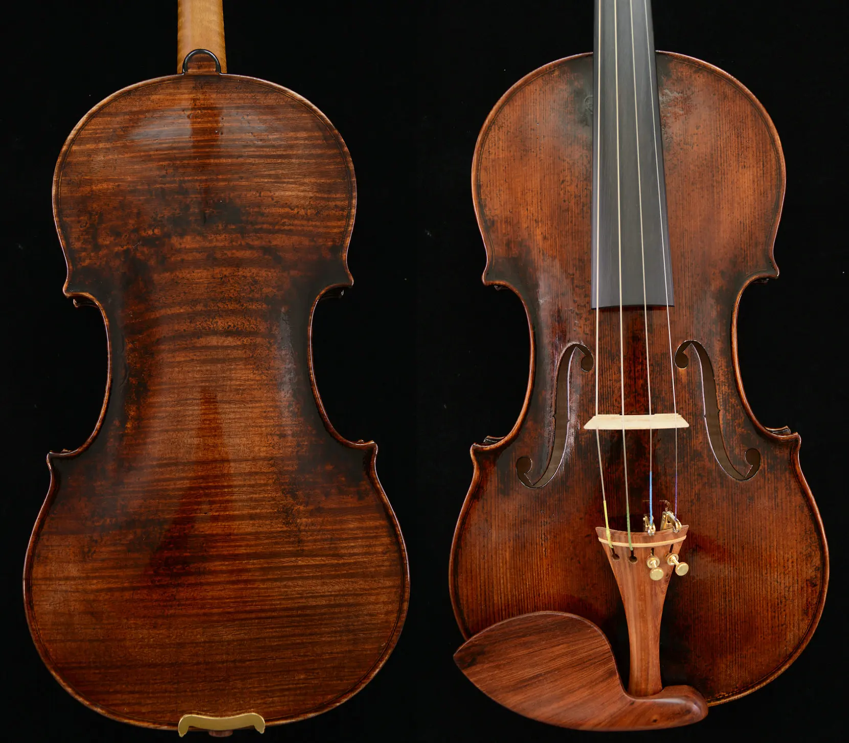 Actual Photo Outstanding Sounding Violin Master Wang's Own Work 200-y old Spruce No. W65