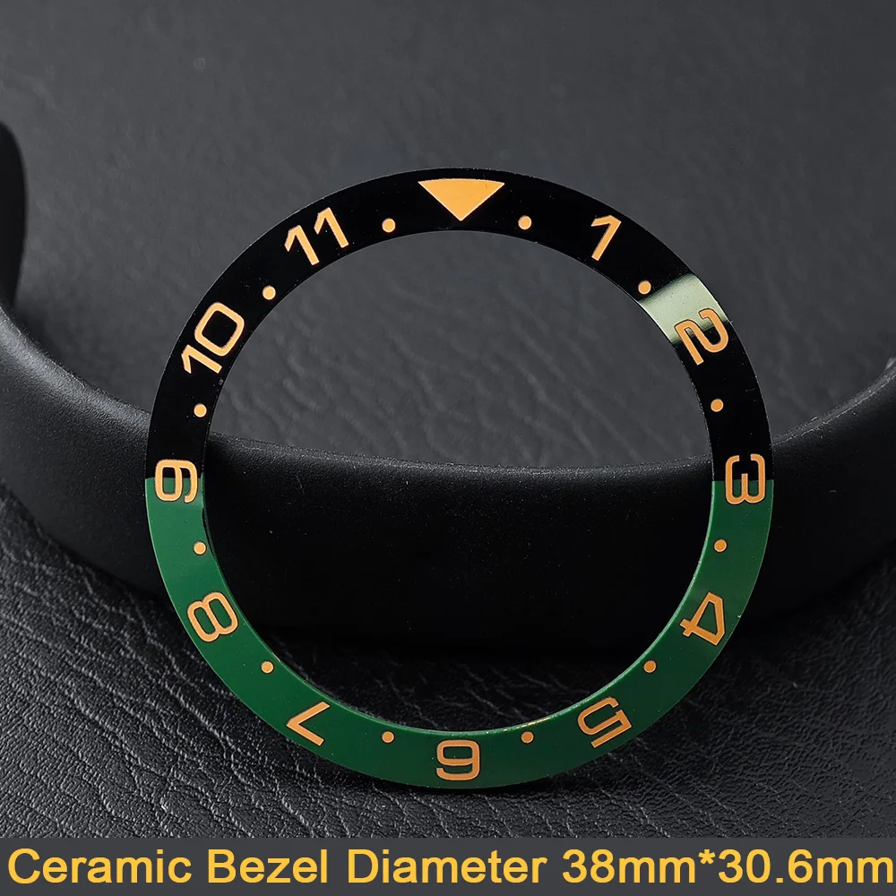Men's Watch Replacement Bezel Insert with Tilted Ceramic and Carbon Fiber Texture