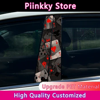 1 pz/2 pz adesivi per Auto da Poker divertente fai da te Auto B-pillar impermeabile protezione solare decorazione copertura graffi carta da gioco decalcomanie in vinile