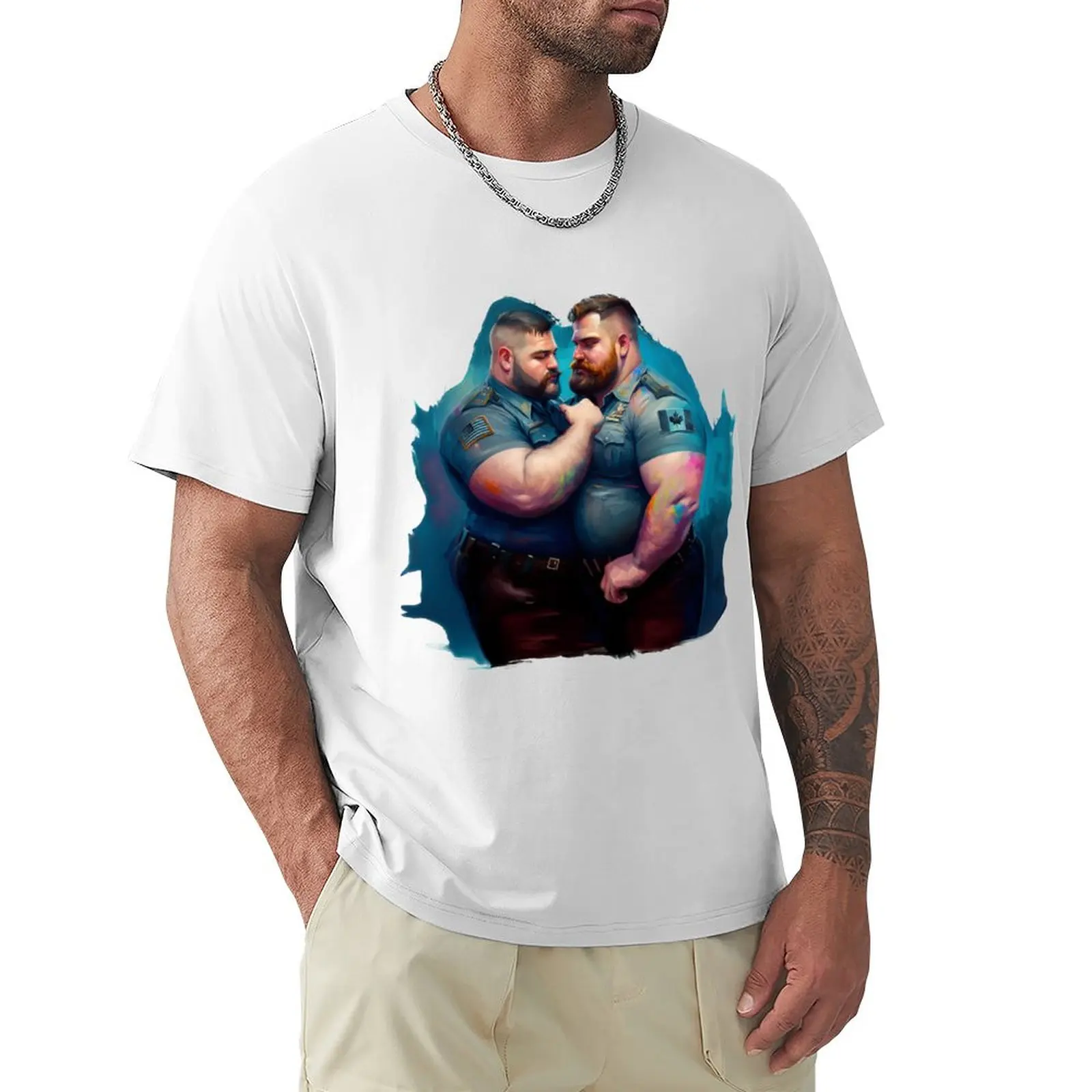 Thicc Blue Line (T-Shirt) T-Shirt Per Un Ragazzo Blanks Fruit Of The Loom Magliette Da Uomo