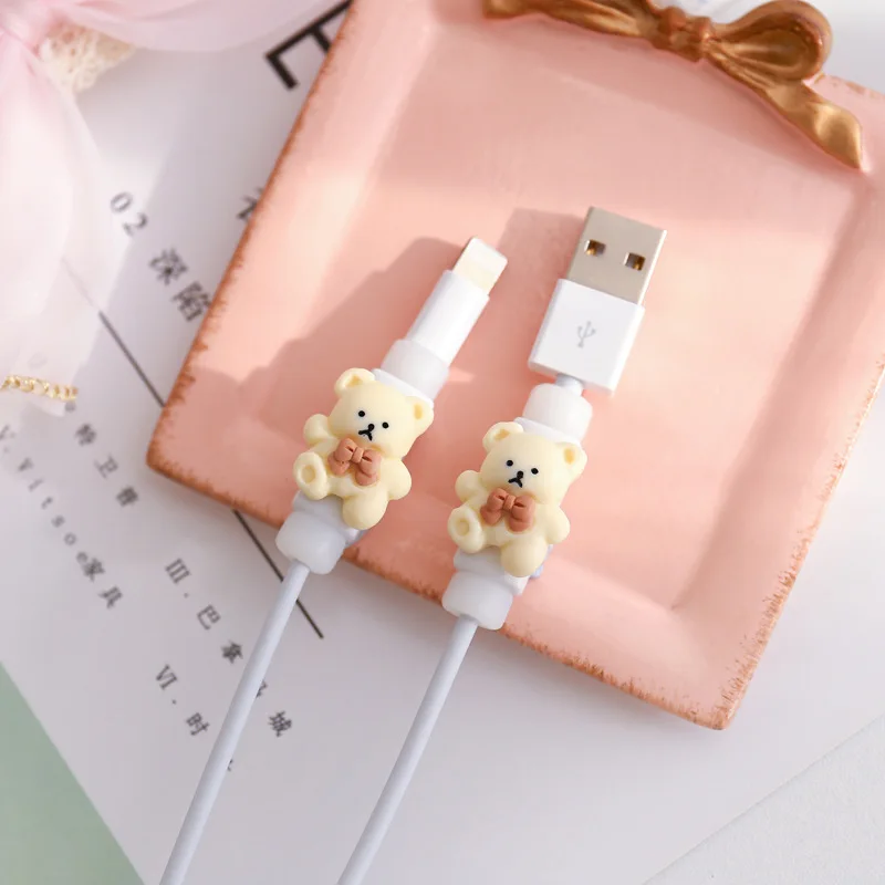 For Iphone Cute Cartoon Mobile Phone Data Cable Organizer Protective Sleeve Charging Cable Anti-break Protector Cable Management images - 6