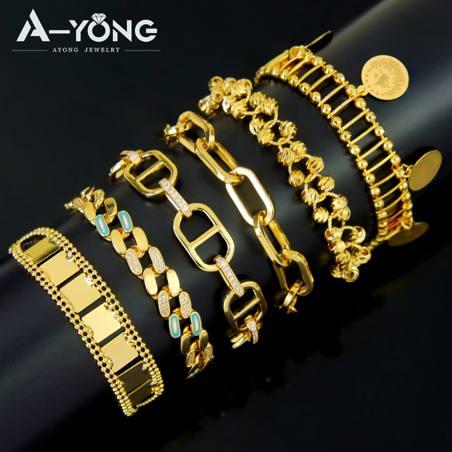 Mode Dubai Vergoldet Armband 21k Gold Farbe Italienische Frauen Glück Charme Armreifen Saudi Frauen Event Party Islamischen Schmuck