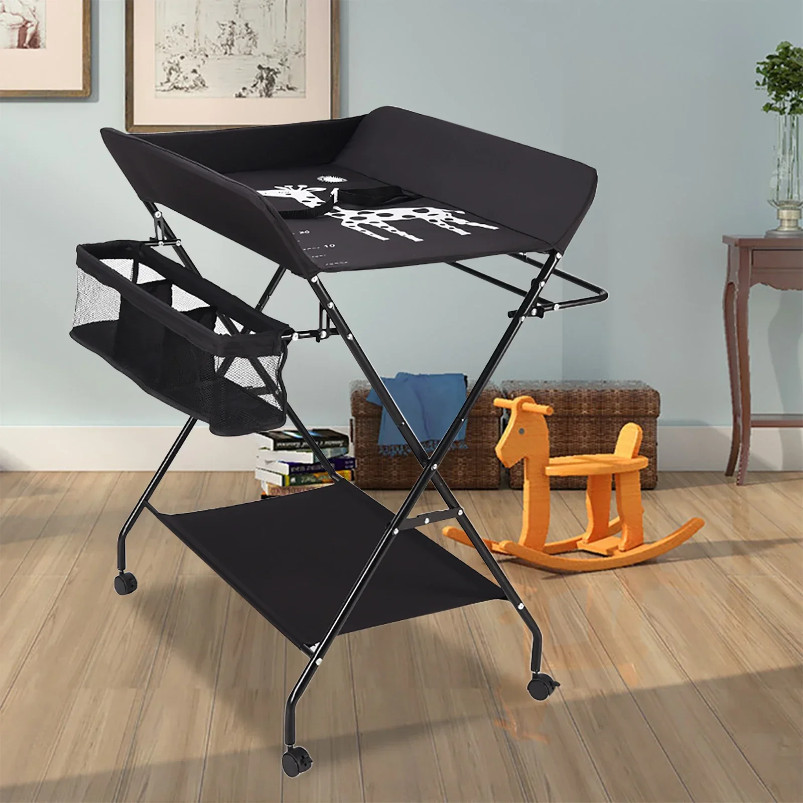 Baby Infant Changing Table Folding Diaper Station Nursery Organizer W/ Storage