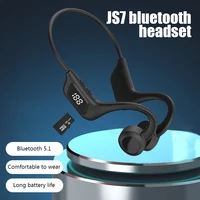 JS7 Bone Conduction Headphones Tf Card Digital Display Fone Headset Hands-free Call Auriculares Sports Open-ear Earphone 2