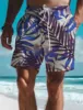Leaf Tropical Men's Board Shorts Hawaiian Short 3D Printed Swim Trunks Elastic Drawstring Breathable Stretch Short Aloha Style 5
