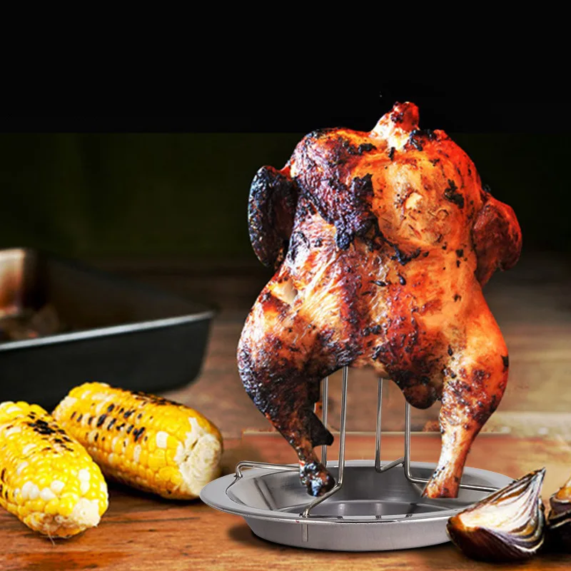 Outdoor Camping Thickened Barbecue Grill Fork Chicken Roasting Chicken Rack Carbon Steel Baking Non-stick Roasting kitchen utensils camping cookware camping cookware set