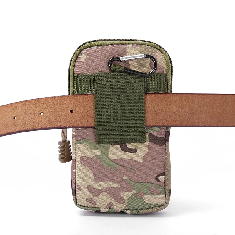 Vertical Canvas Tactical Mobile Waistpack Multifunctional Tactical Camo Sports Bag Tactical Camo Belt Pouch Outdoor Running Bag 3