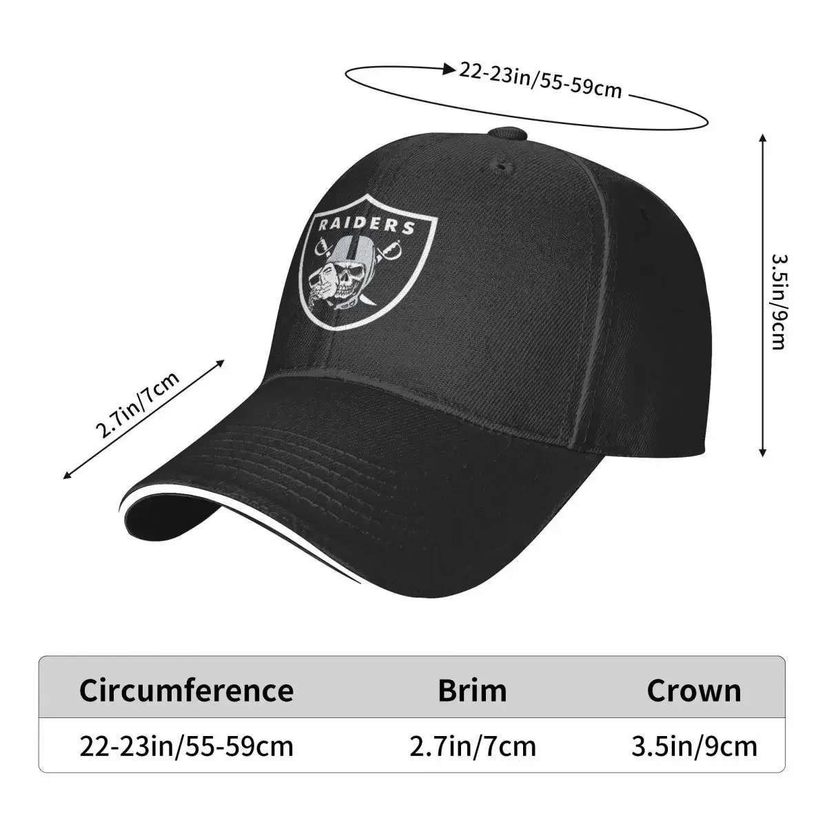 Raider Skull Merchandise Unisex Style Casquette Caps Hat Casual Outdoor Workouts Gift Snapback Hat 3