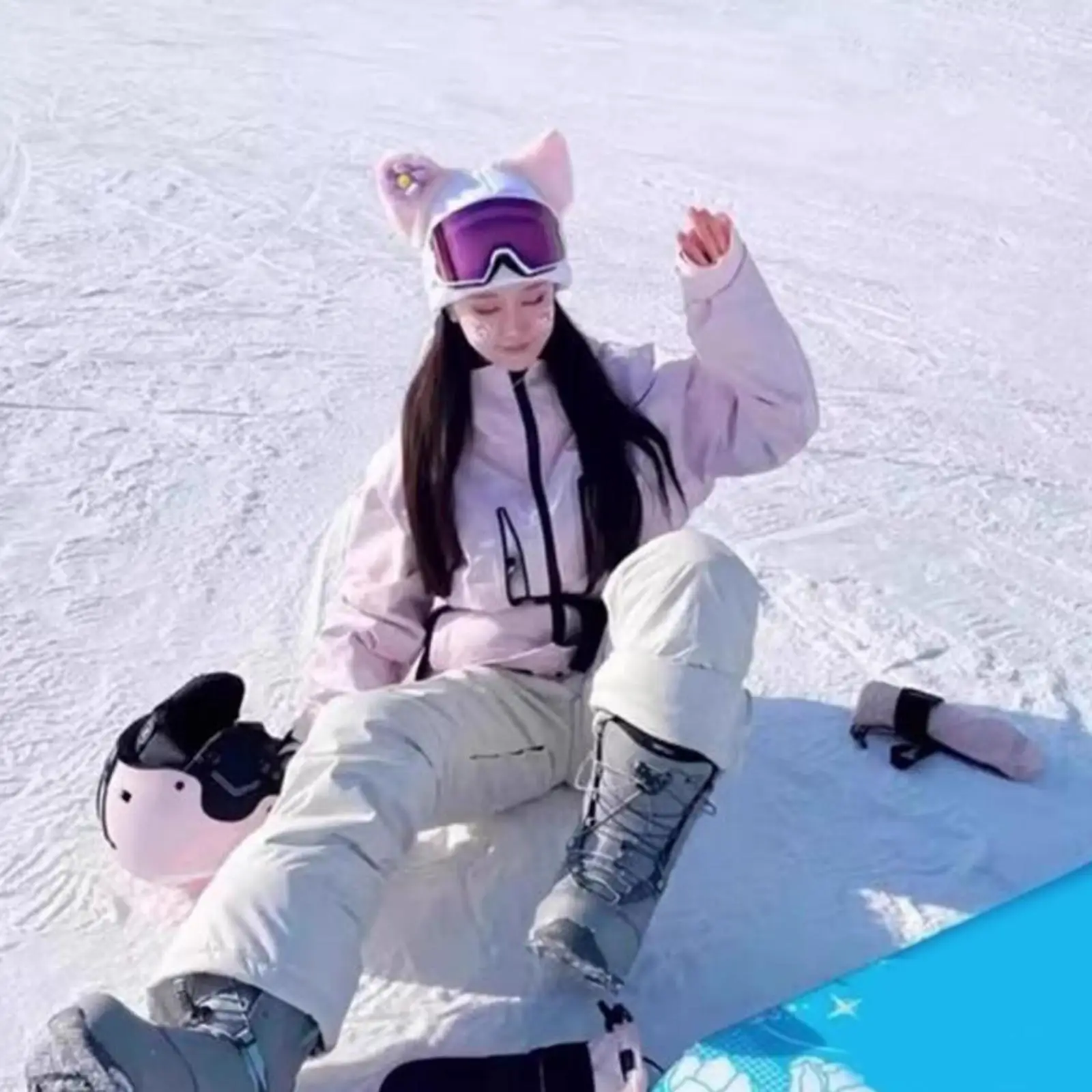 ski helmet cover funny Single board double board warm ski helmet cover personality cover Unicorn rabbit ear giraffe lovely 4