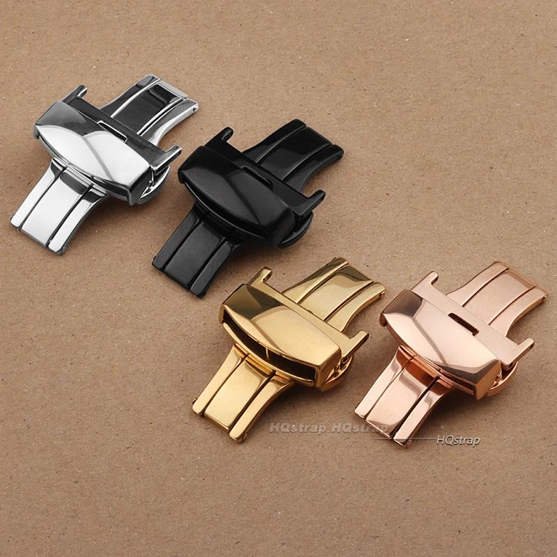 Sleek Stainless Steel Double Click Butterfly Buckle Clasp
