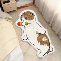 Cat Decorate Living Room Cute Cartoon Carpet Bedroom Bedside Soft Mat Entrance Fresh Home Coffee Table Plush Rug Ковер Tapis 러그 2